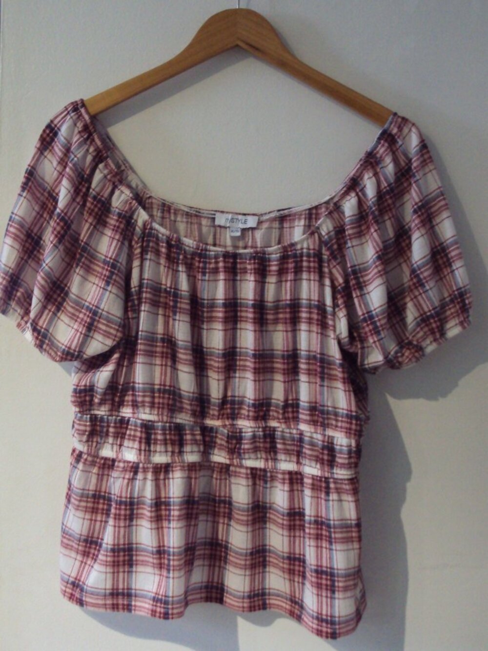 Haut à motif tartan XL